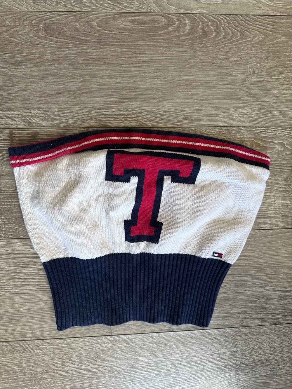 Vintage Y2K Tommy Hilfiger Preppy Collegiate Style Knit Tube Top
